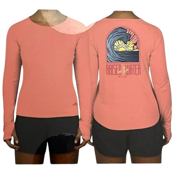 reel life Tops - Reel Life UV protection Peach JAX BEACH LONG SLEEVE UV